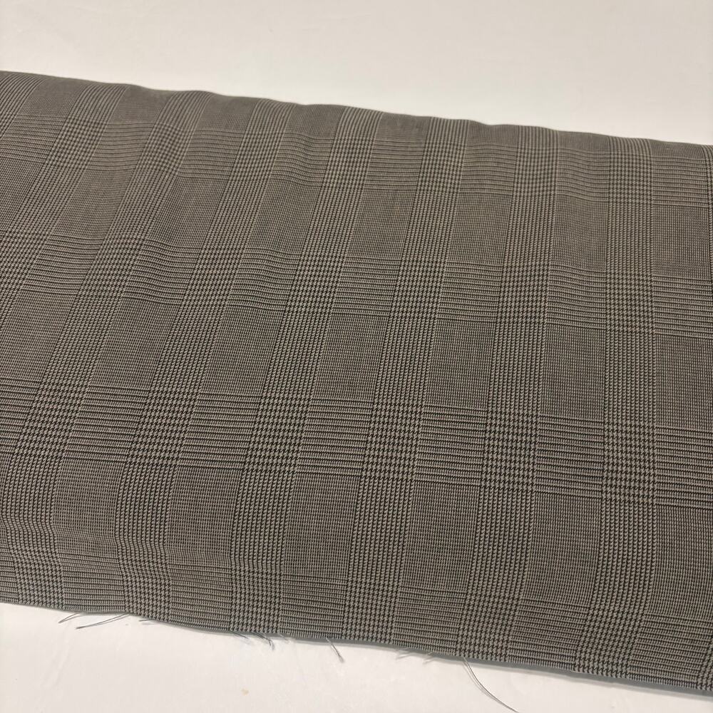 Gray Black Glen Plaid Cotton Poly Fabric 60” Wide 12 Yds Suiting Check